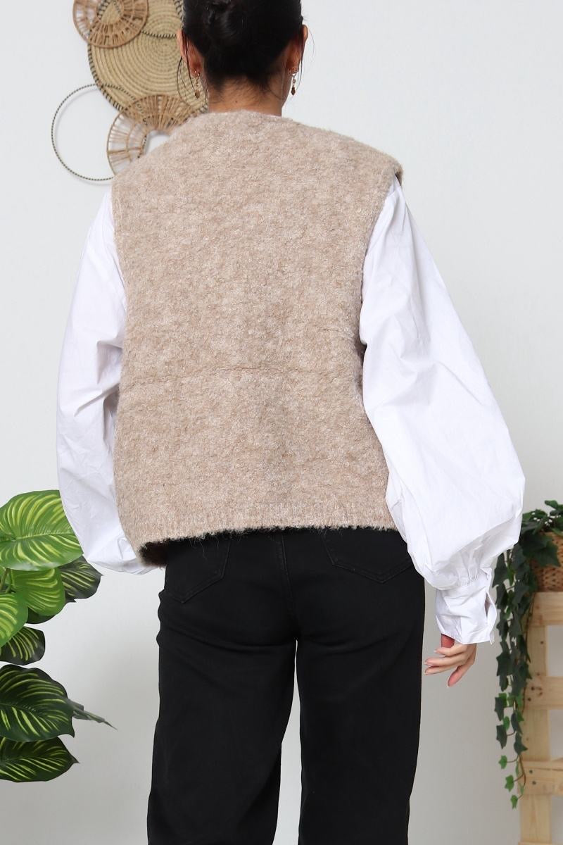 Gilet sans manche en maille - Célia