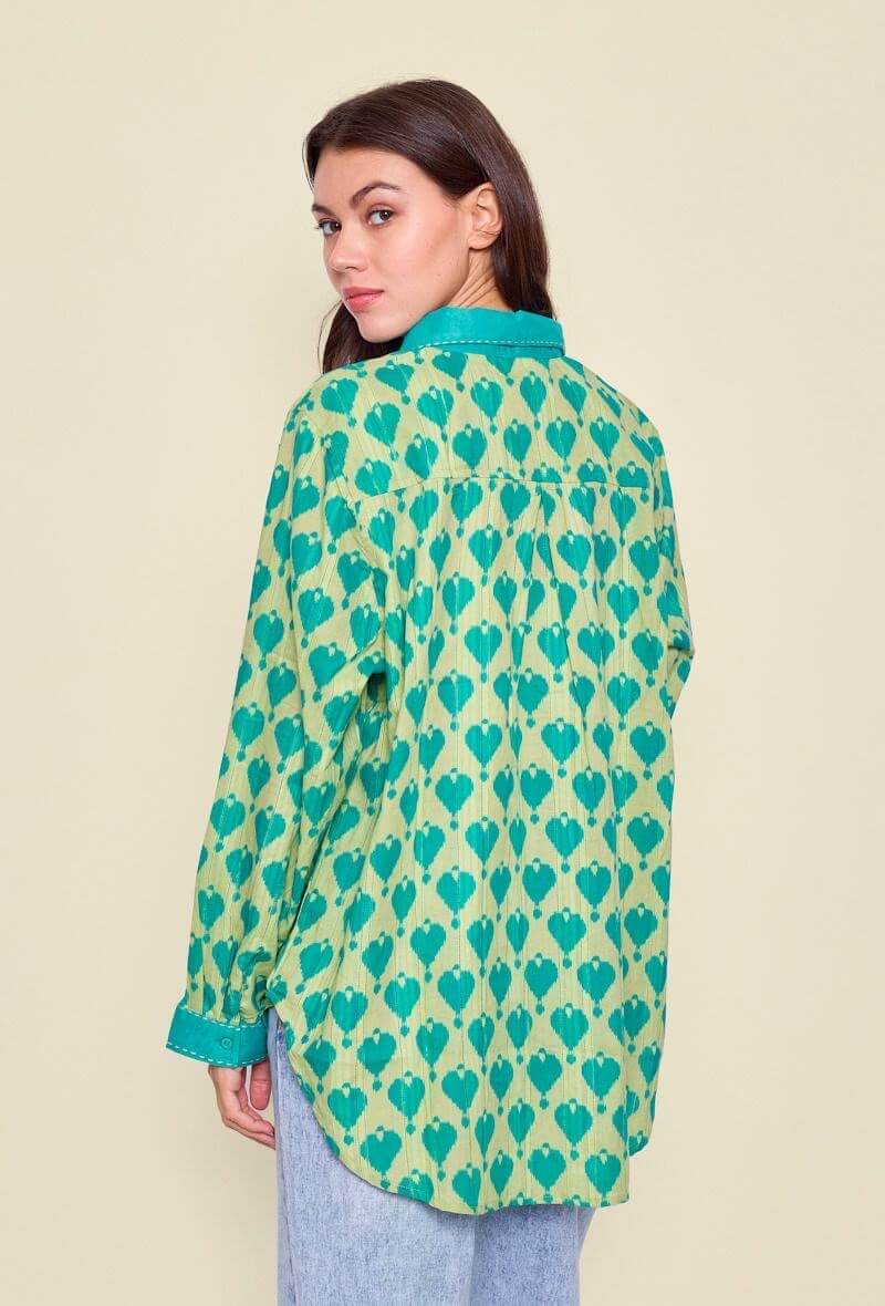 Chemise coton à imprimé coeur - Orice