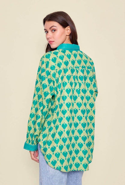Chemise coton à imprimé coeur - Orice