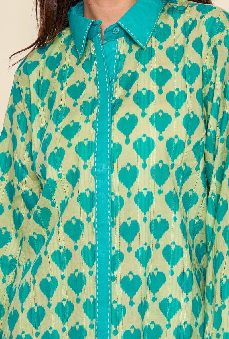 Chemise coton à imprimé coeur - Orice