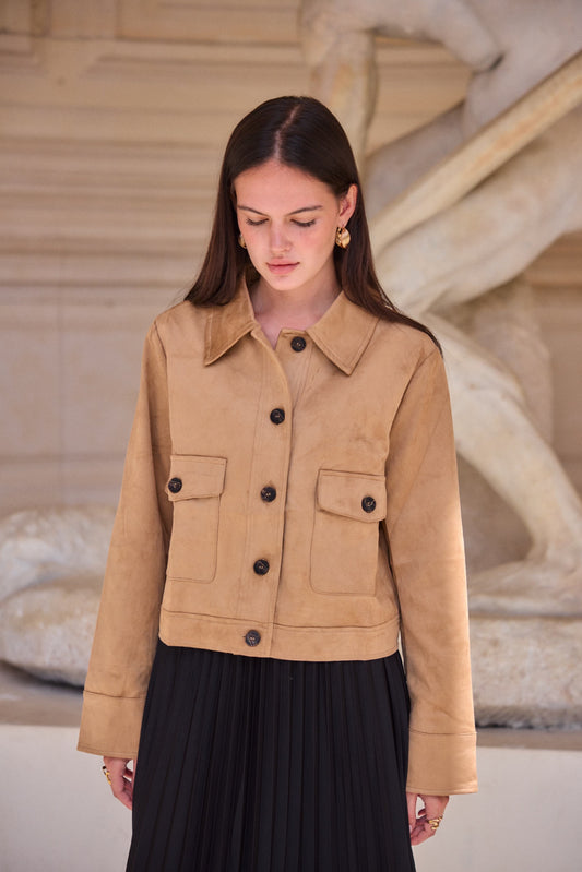 Veste blouson en Daim classique femme chic automne hiver - Becky