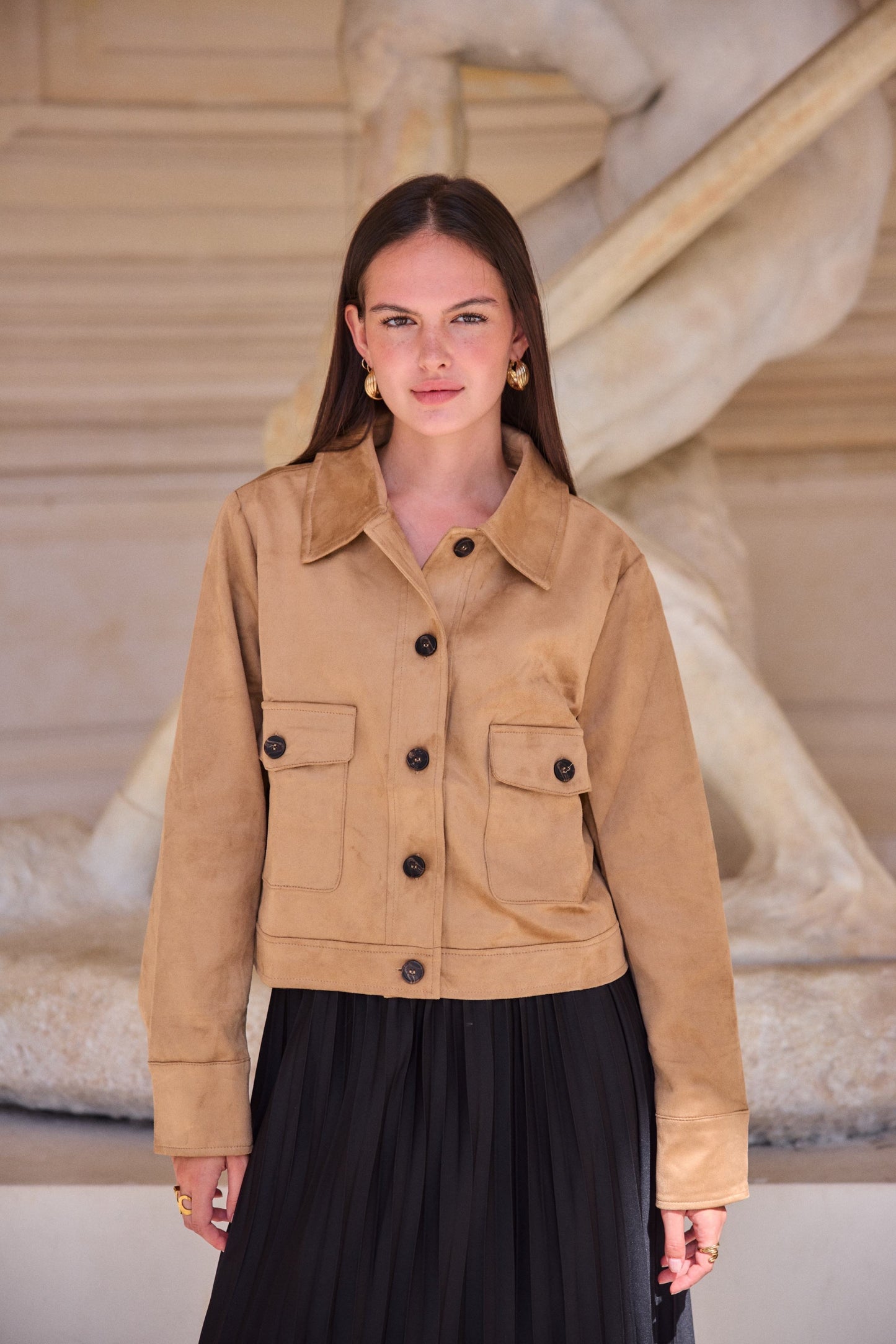 Veste blouson en Daim classique femme chic automne hiver - Becky