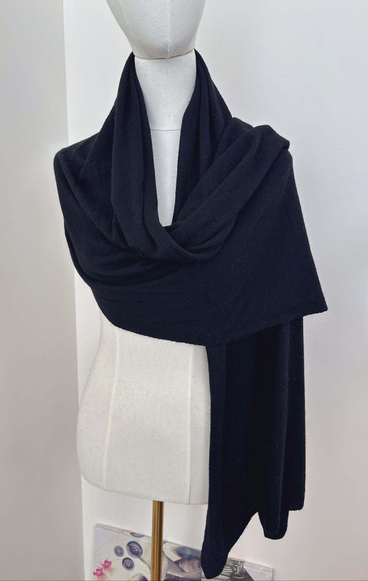 Écharpe maille cachemire noir - Brenda
