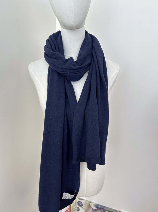 Écharpe maille cachemire bleu marine - Yasmine