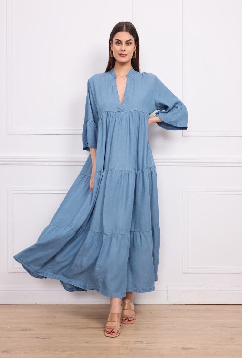 Robe longue en denim tencell - Orice Paris