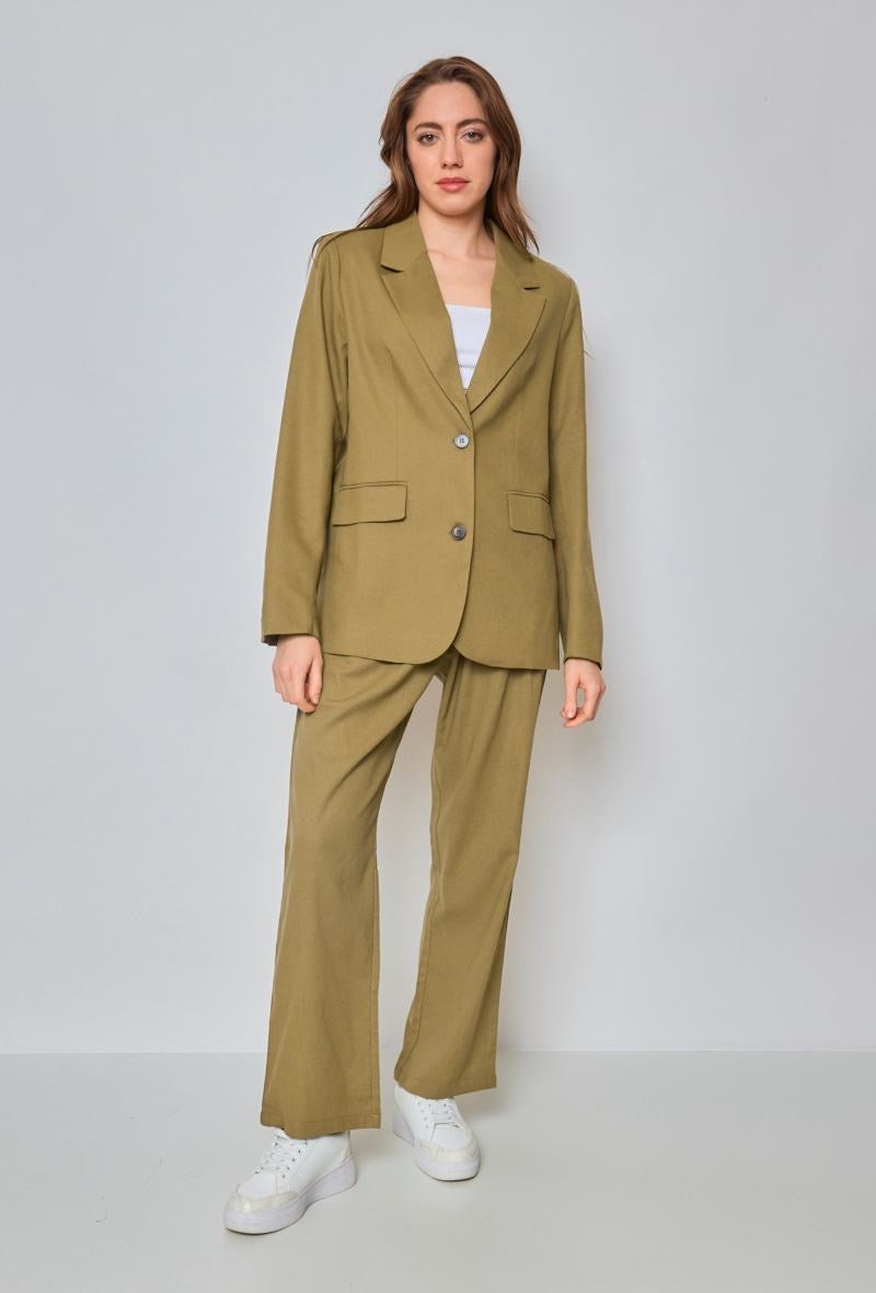 Pantalon tailleur fluide à pince en Lin - Orice
