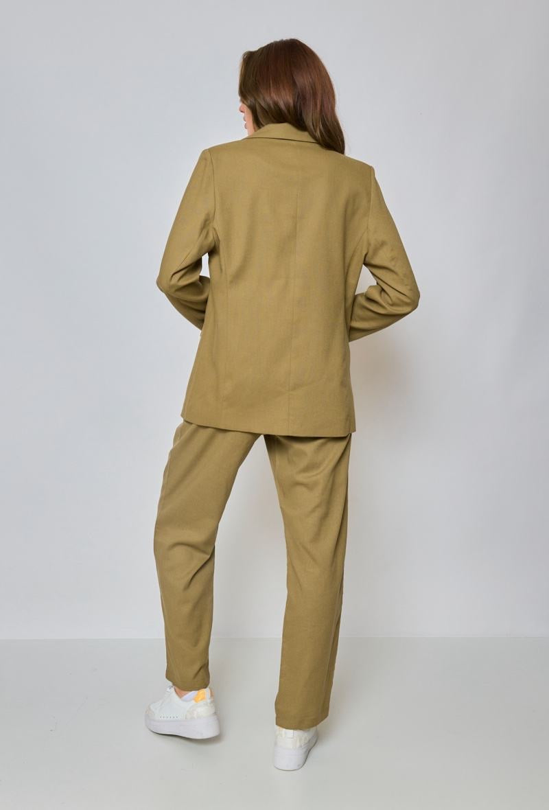 Pantalon tailleur fluide à pince en Lin - Orice