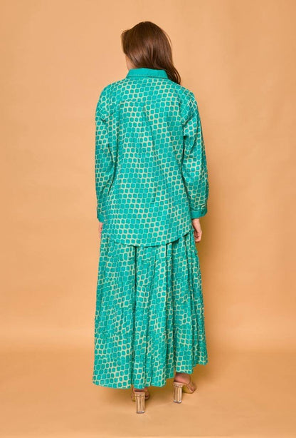 Chemise manches longues à pois en coton