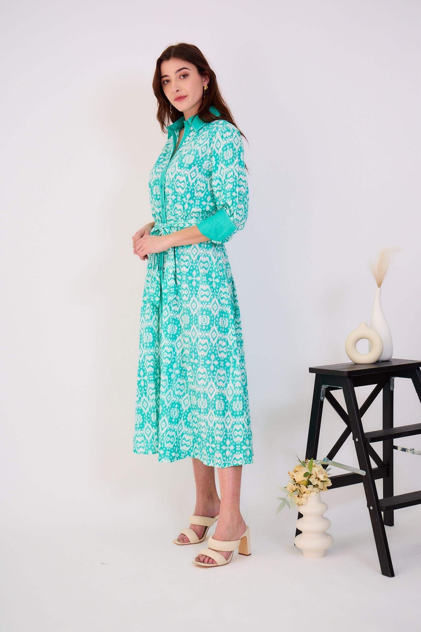 Robe chemise midi en coton - Orice