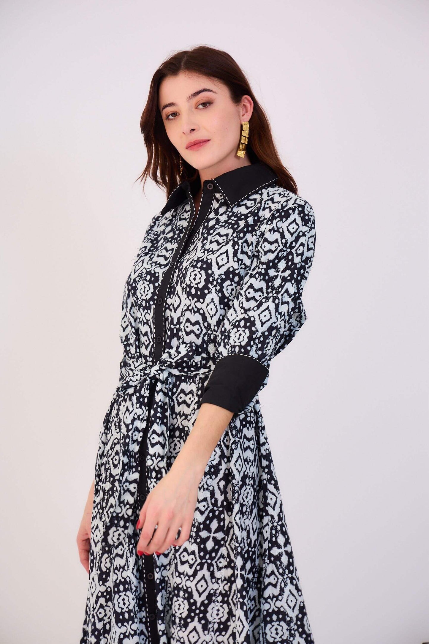 Robe chemise midi en coton - Orice