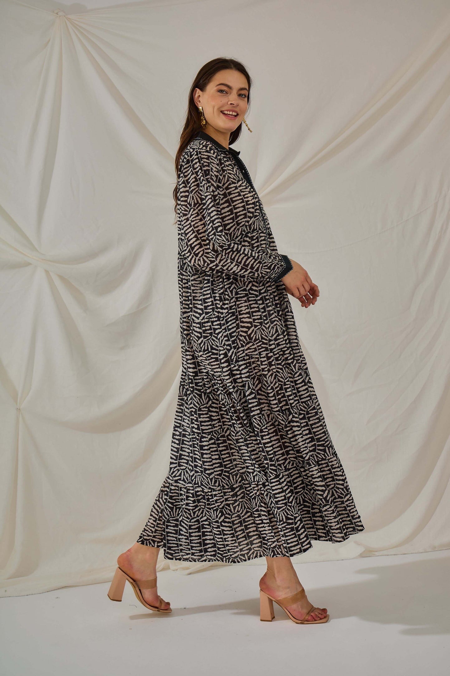 Maxi robe chemise en coton - Orice