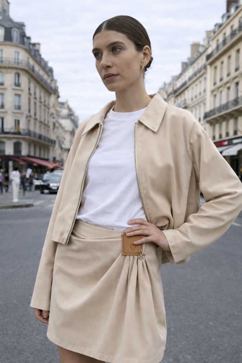 Veste classique pour femme mi-saison coupe asymétrique