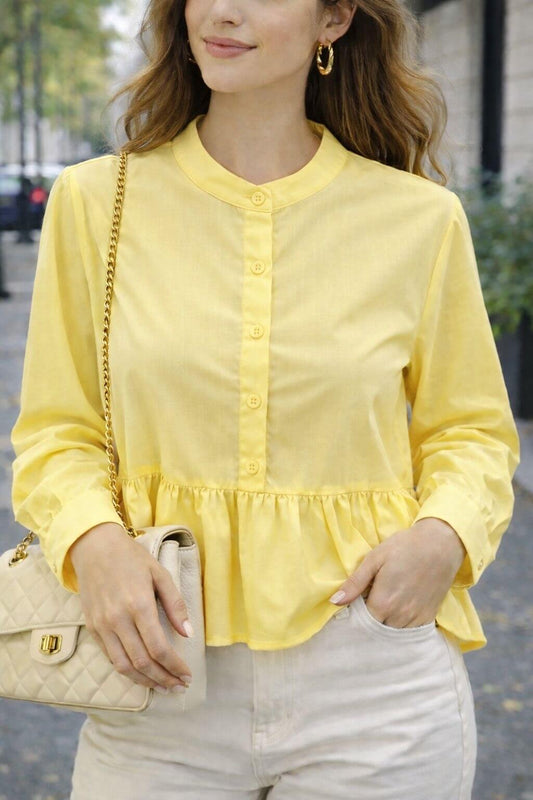 Chemise à fronce casual en coton