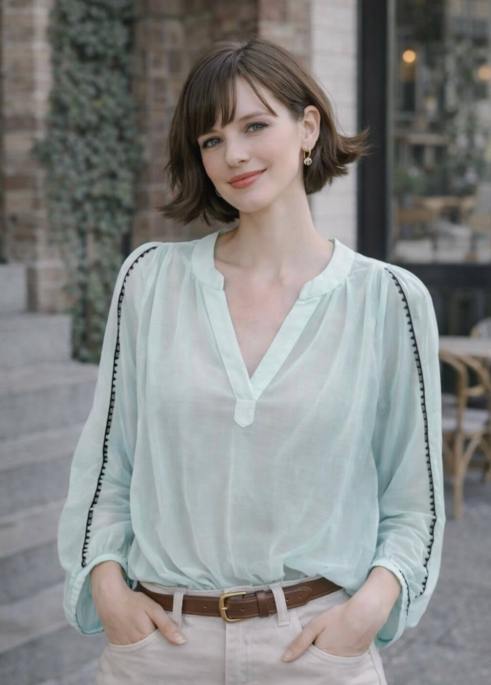 Blouse femme en lyocell pastel