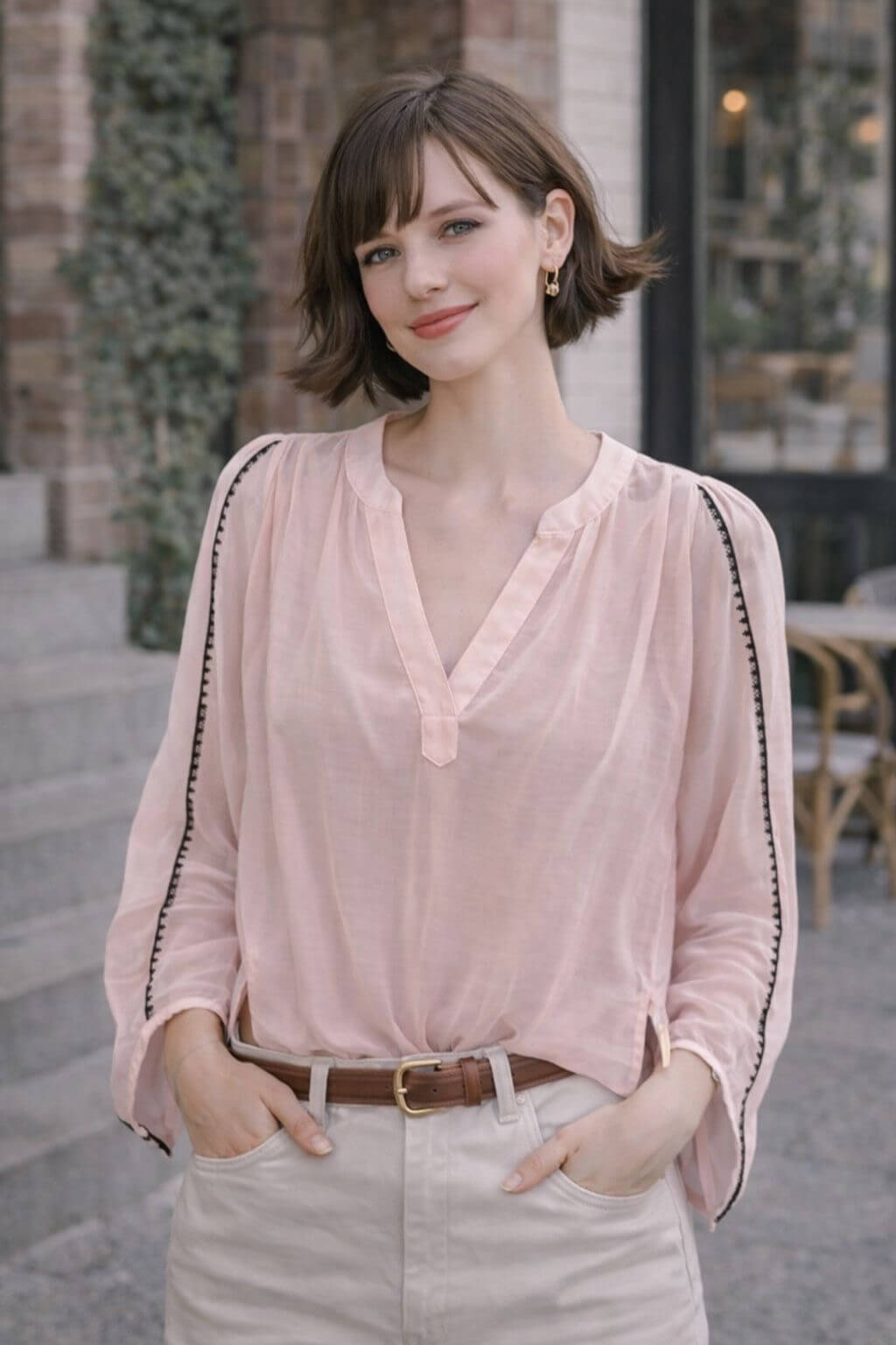 Blouse femme en lyocell pastel