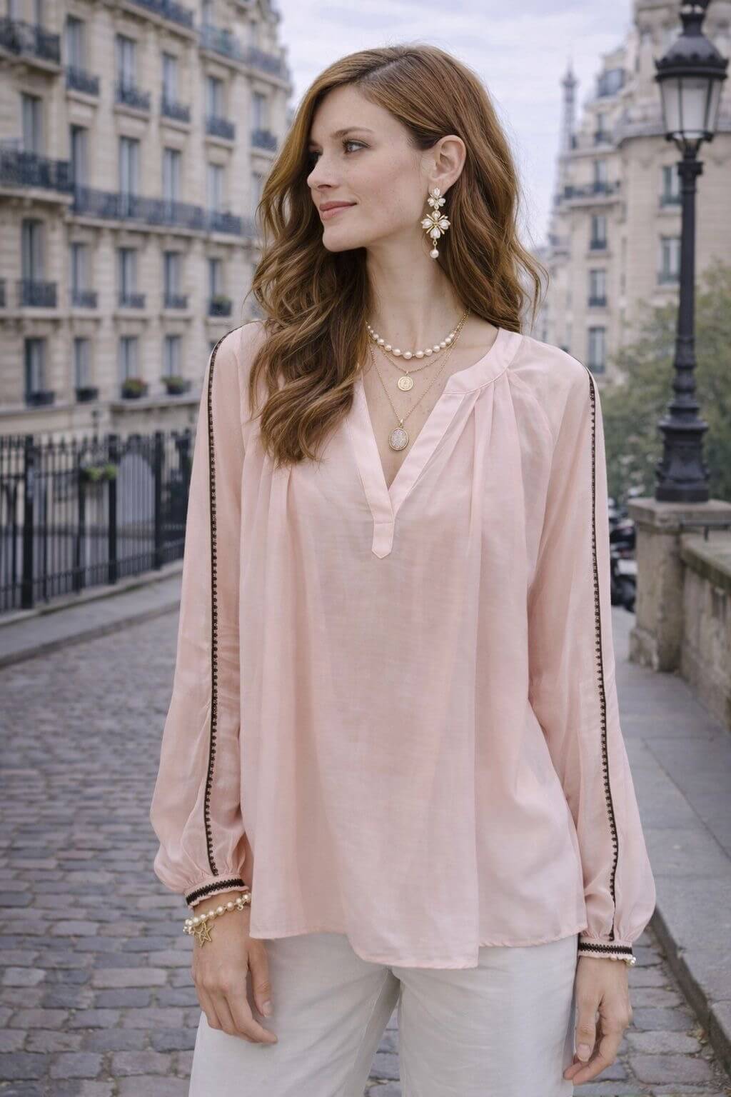 Blouse femme en lyocell pastel