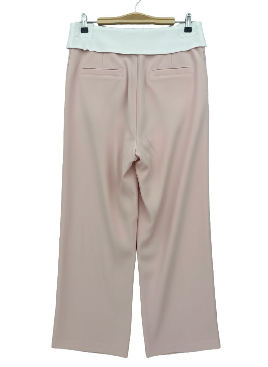 Pantalon large taille haute rose clair - Sarah