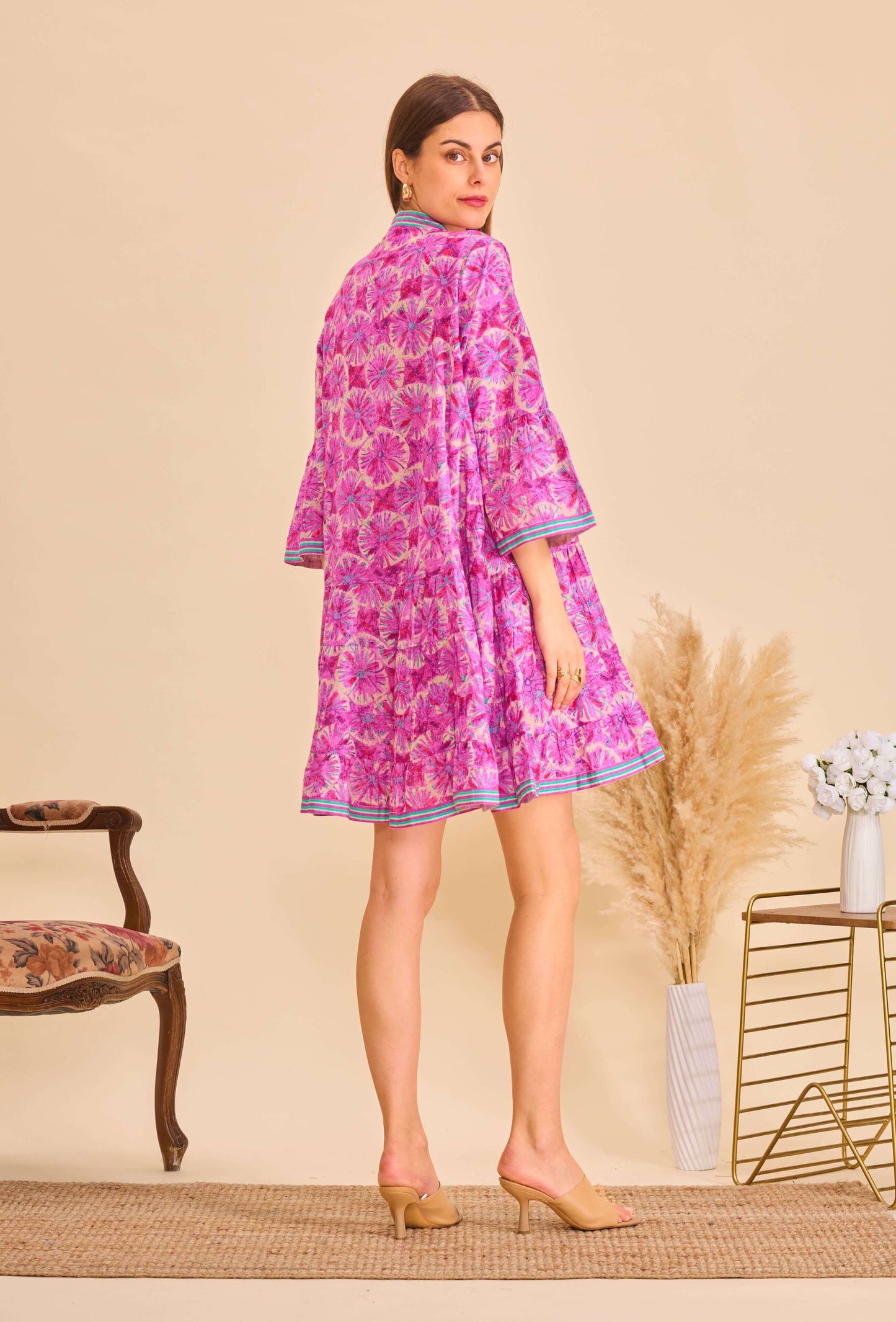 Robe courte violet coton - Orice Paris