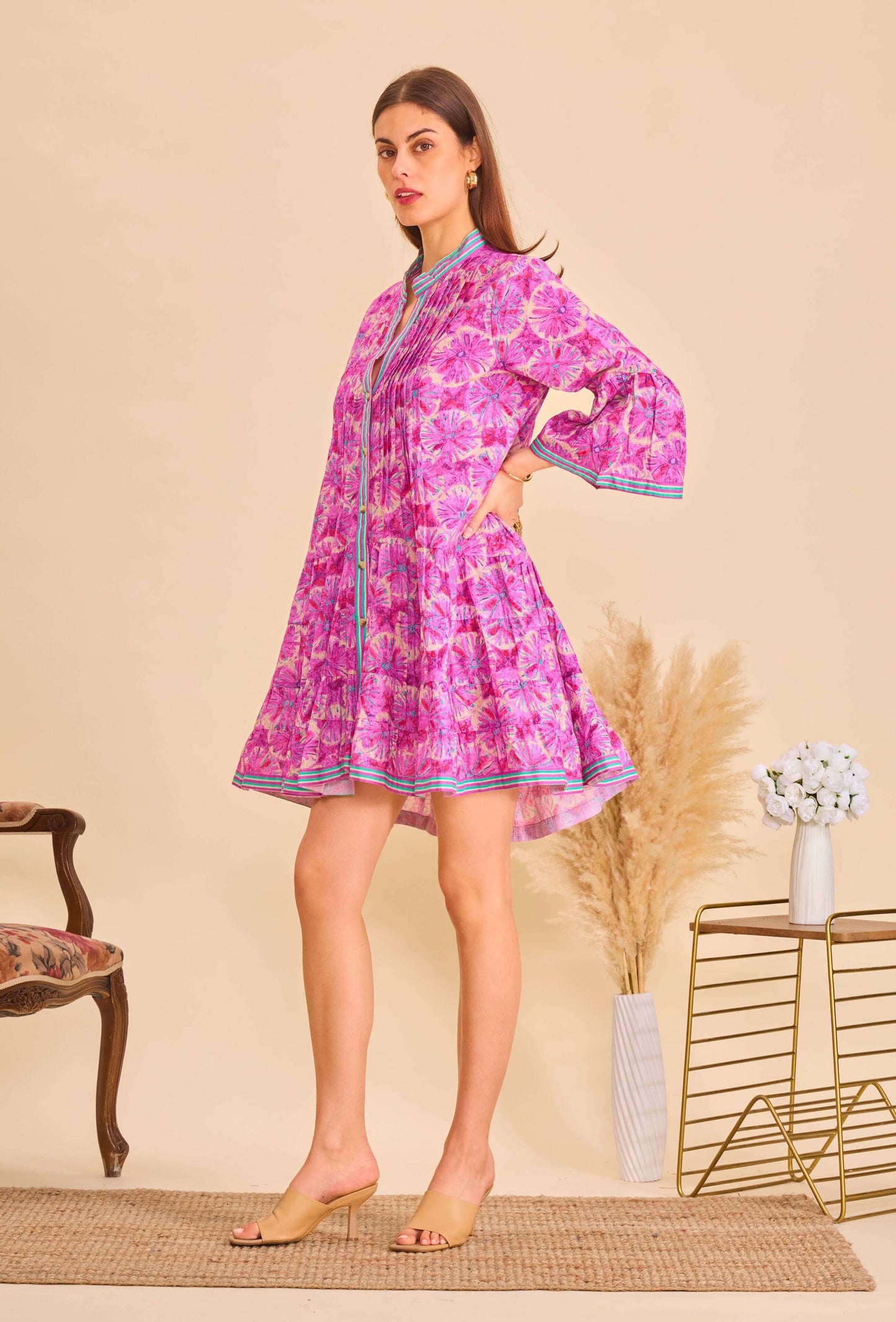 Robe courte violet coton - Orice Paris