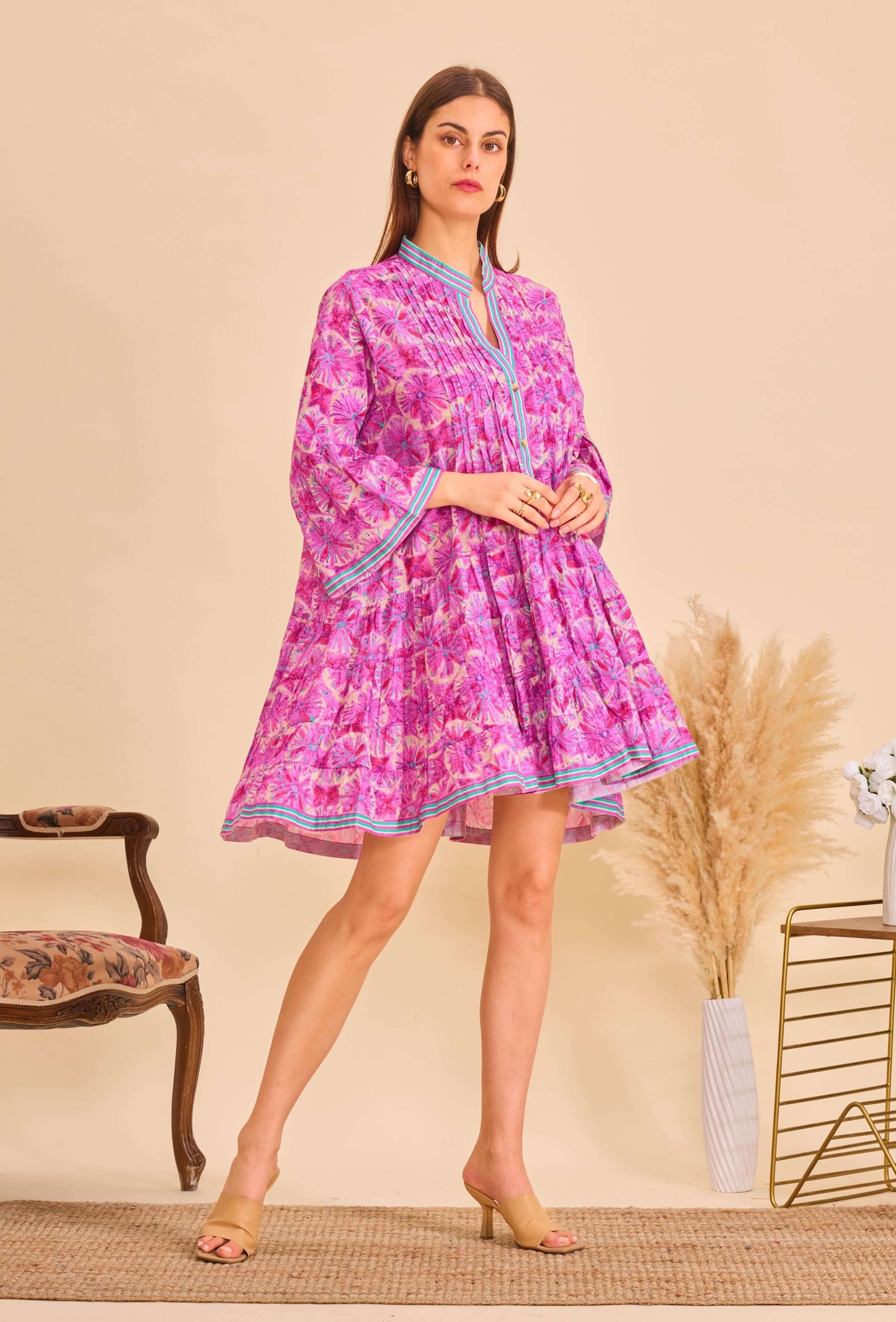Robe courte violet coton - Orice Paris