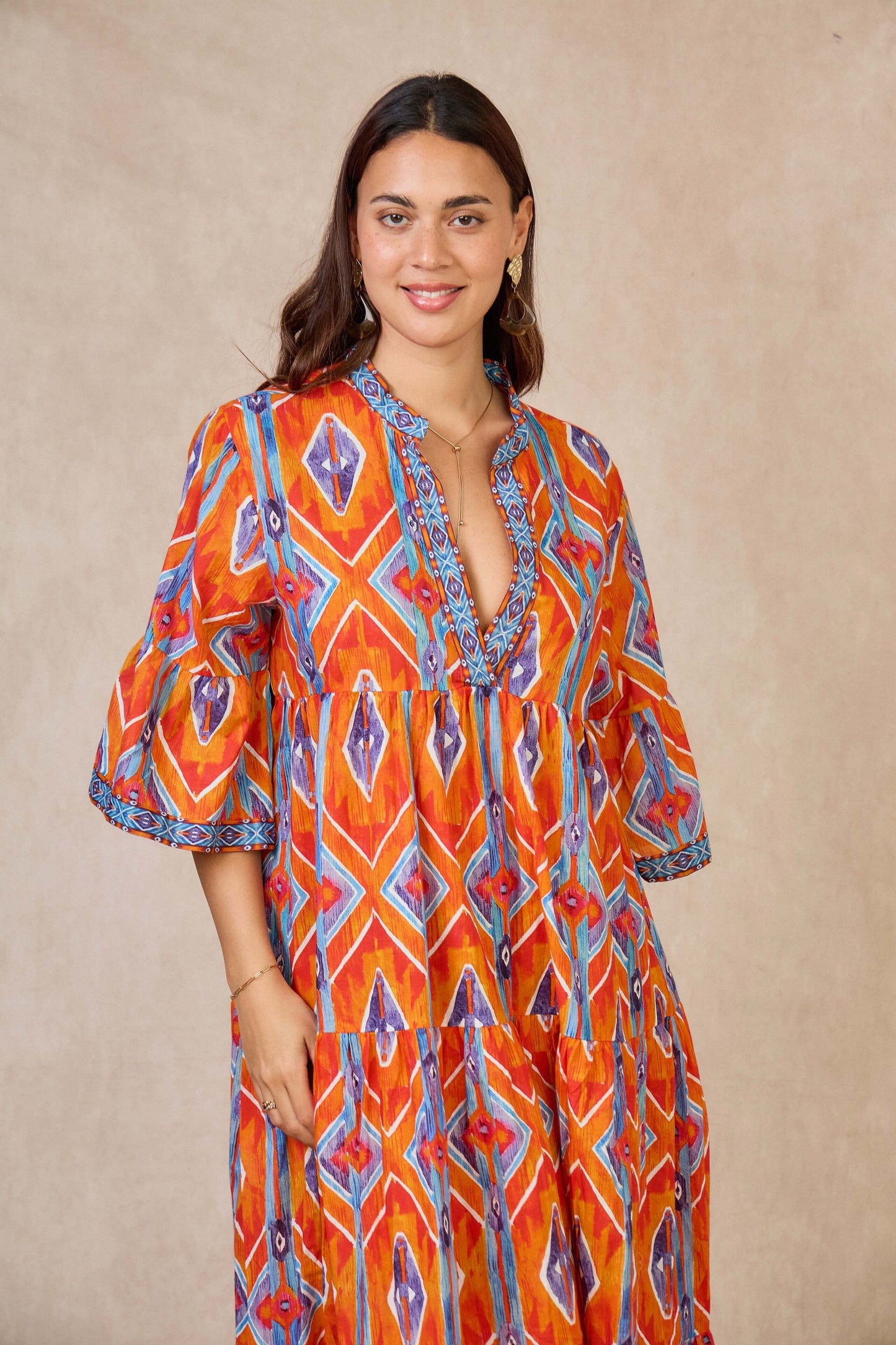 Robe longue évasée Batik coton - Orice Paris