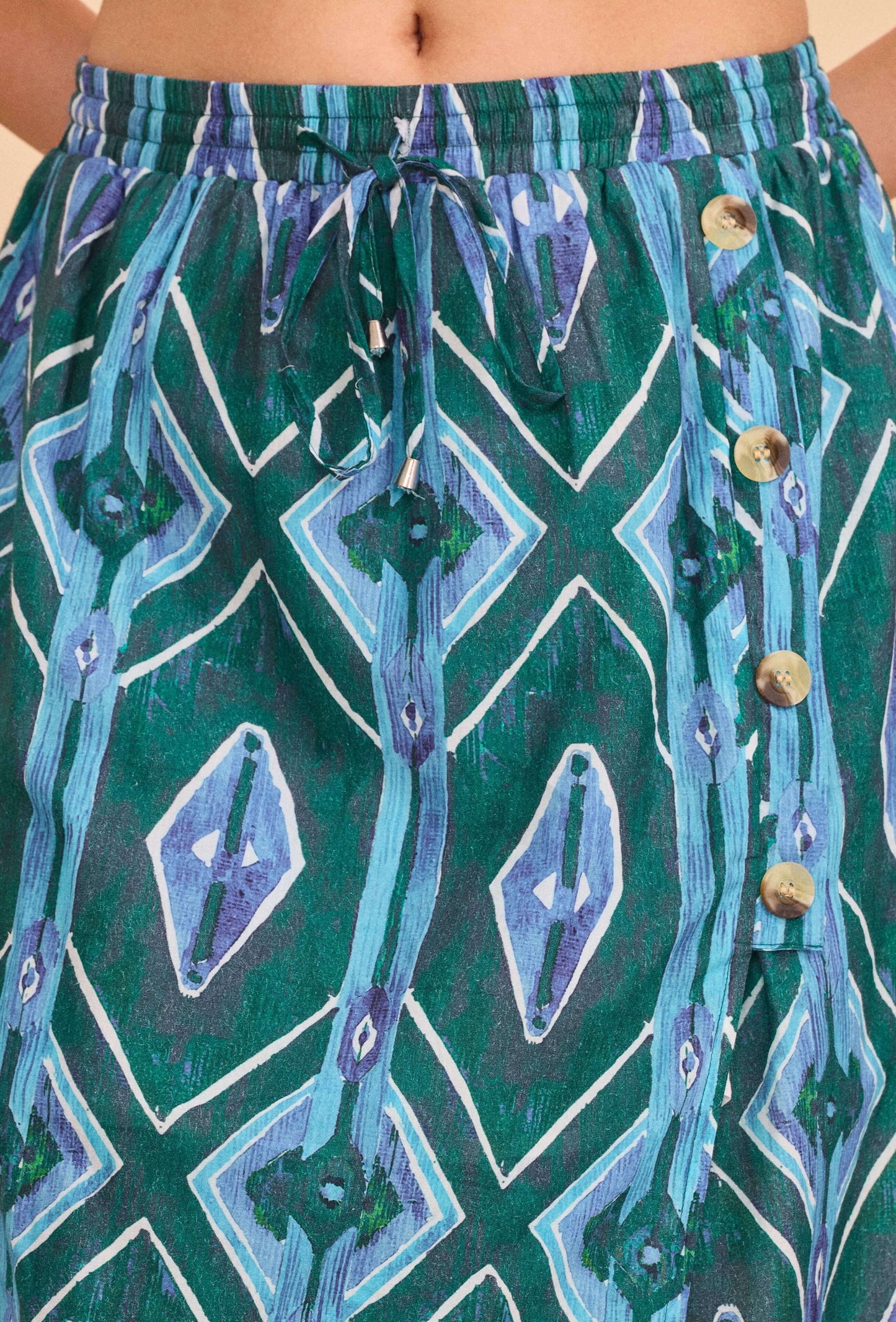 Jupe portefeuille batik verte - Orice Paris