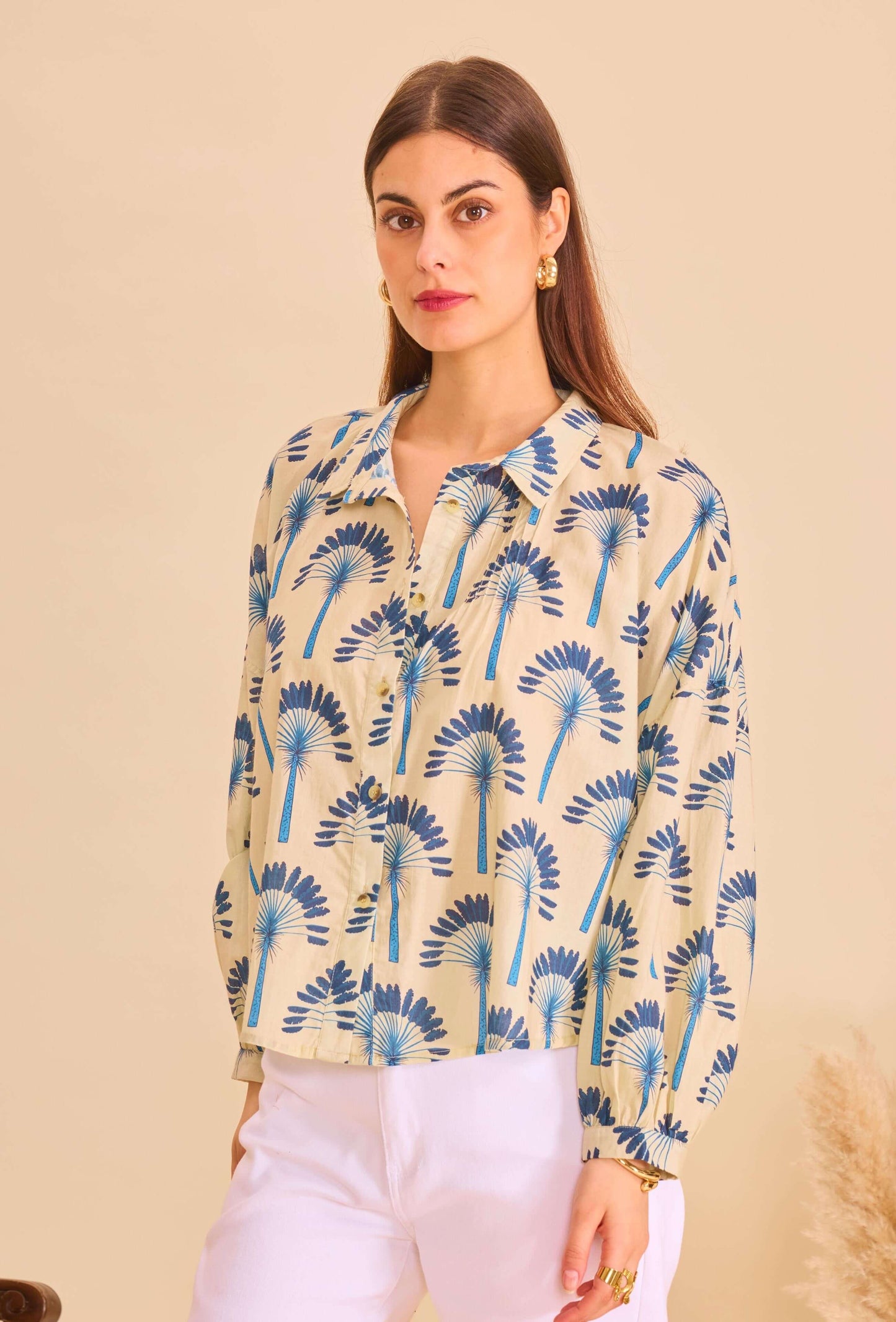 Chemise batik courte en coton voile - Orice Paris