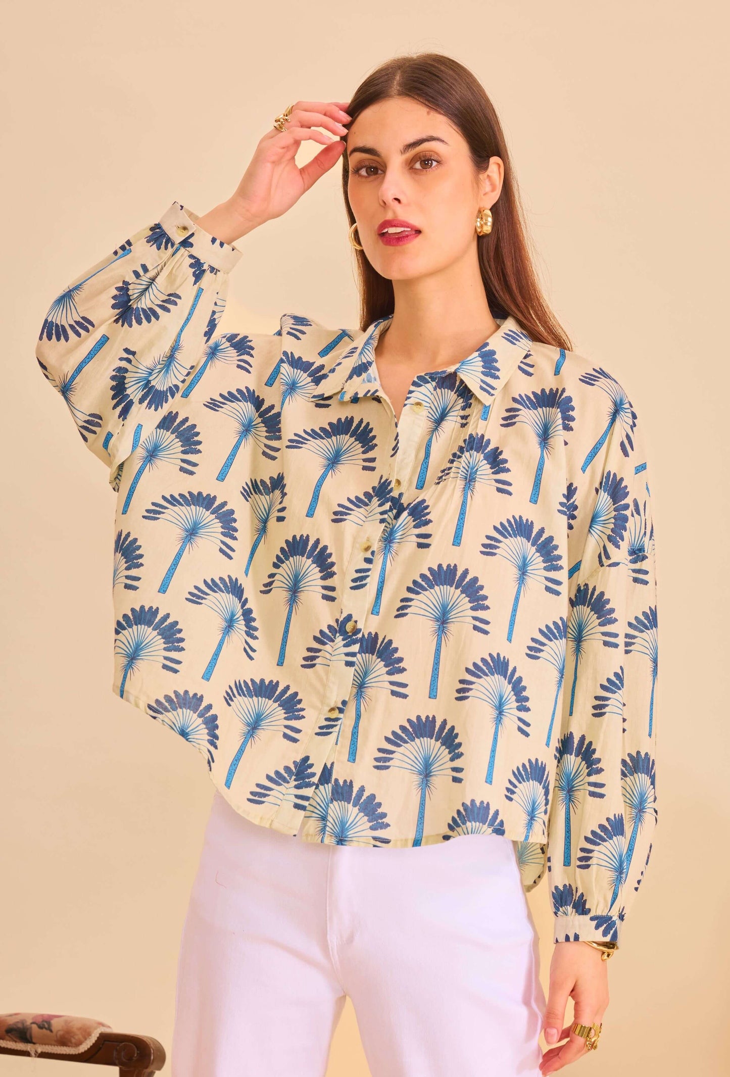 Chemise batik courte en coton voile - Orice Paris
