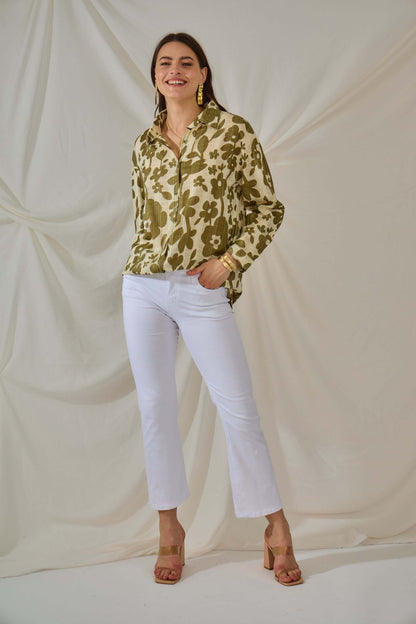 Chemise bohème en coton à motifs floraux - Orice