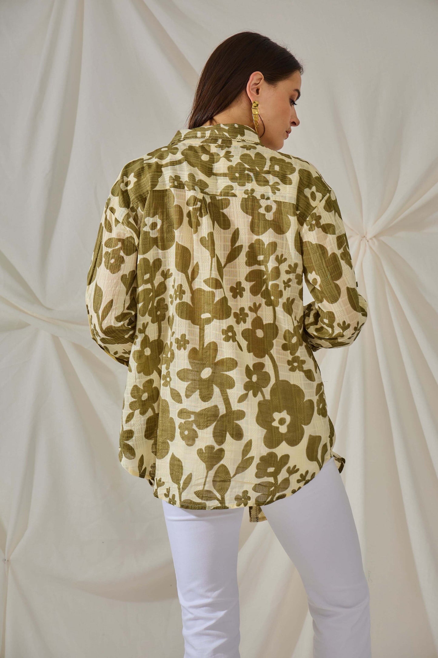 Chemise bohème en coton à motifs floraux - Orice