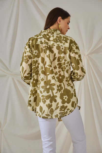 Chemise bohème en coton à motifs floraux - Orice