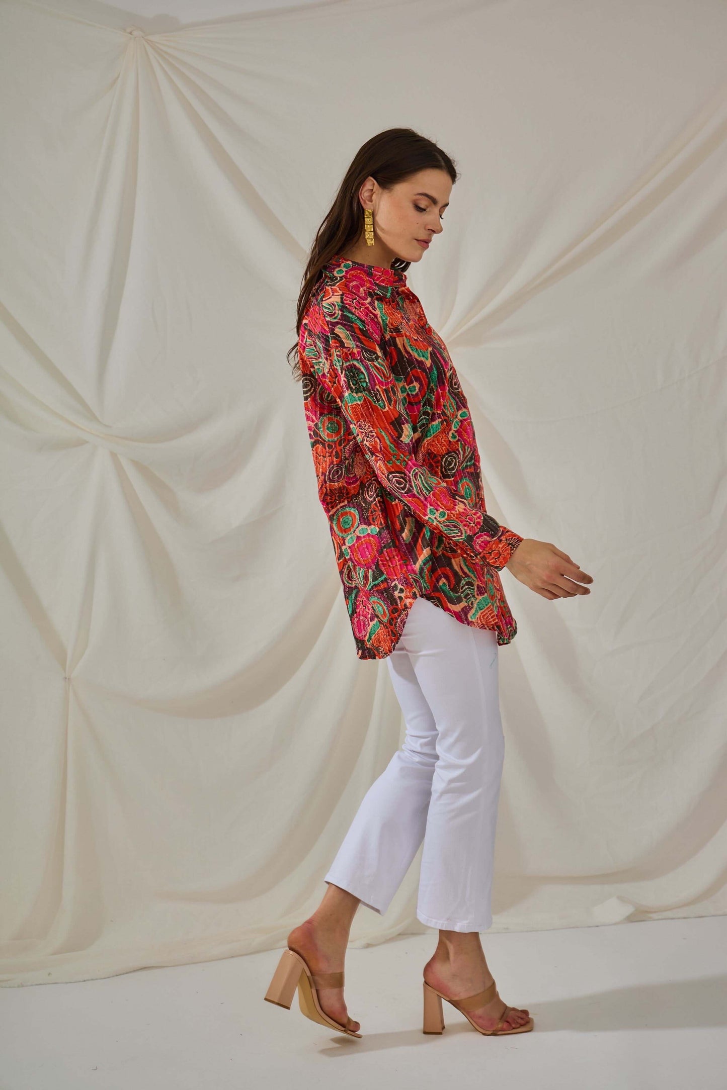 Chemise oversize à motifs - Coton