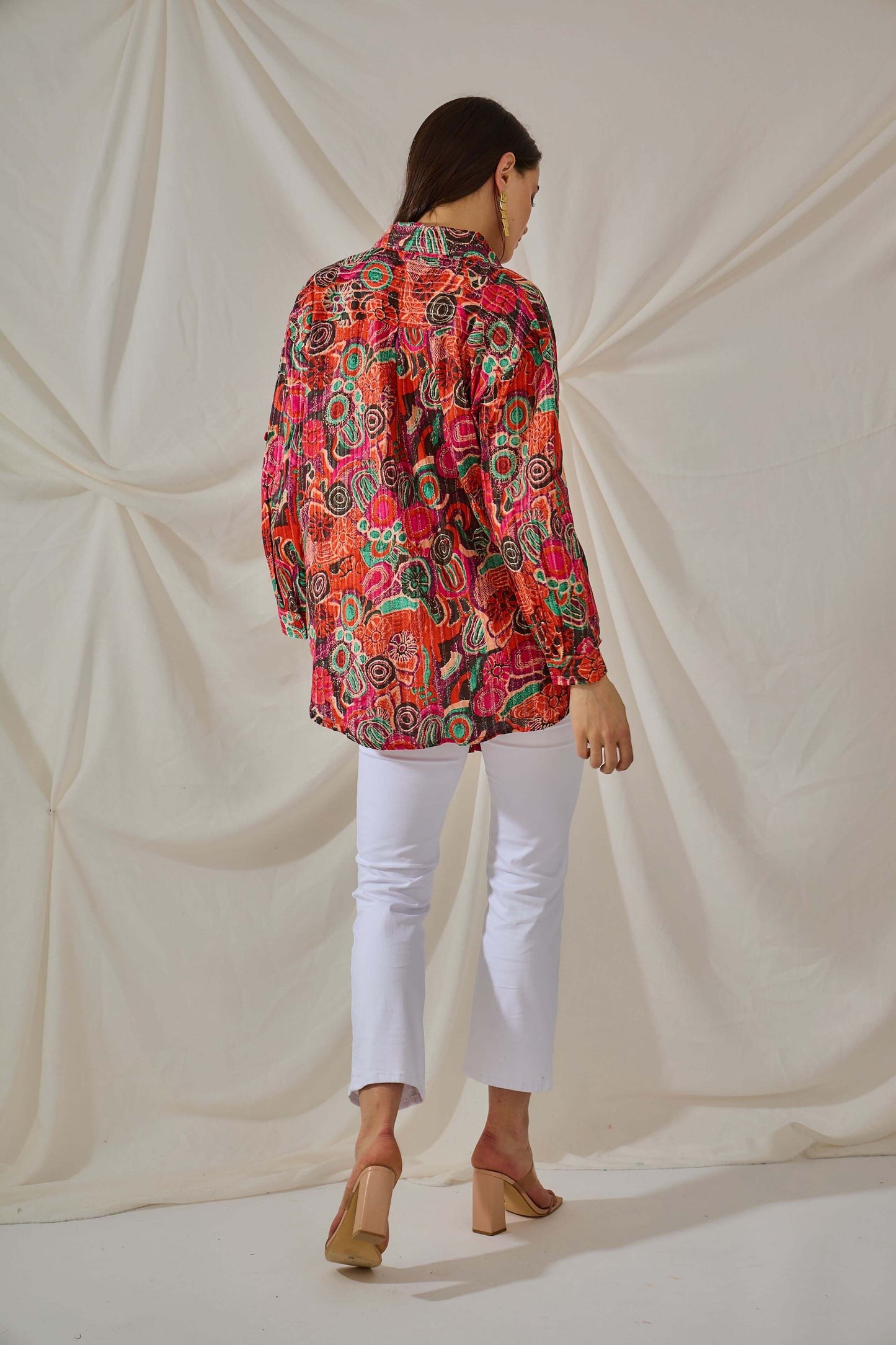 Chemise oversize à motifs - Coton