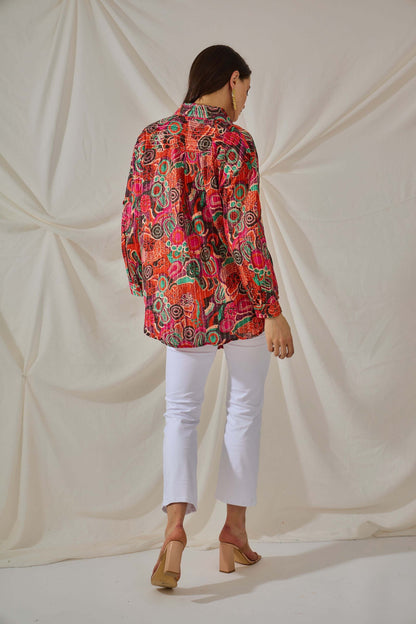 Chemise oversize à motifs - Coton