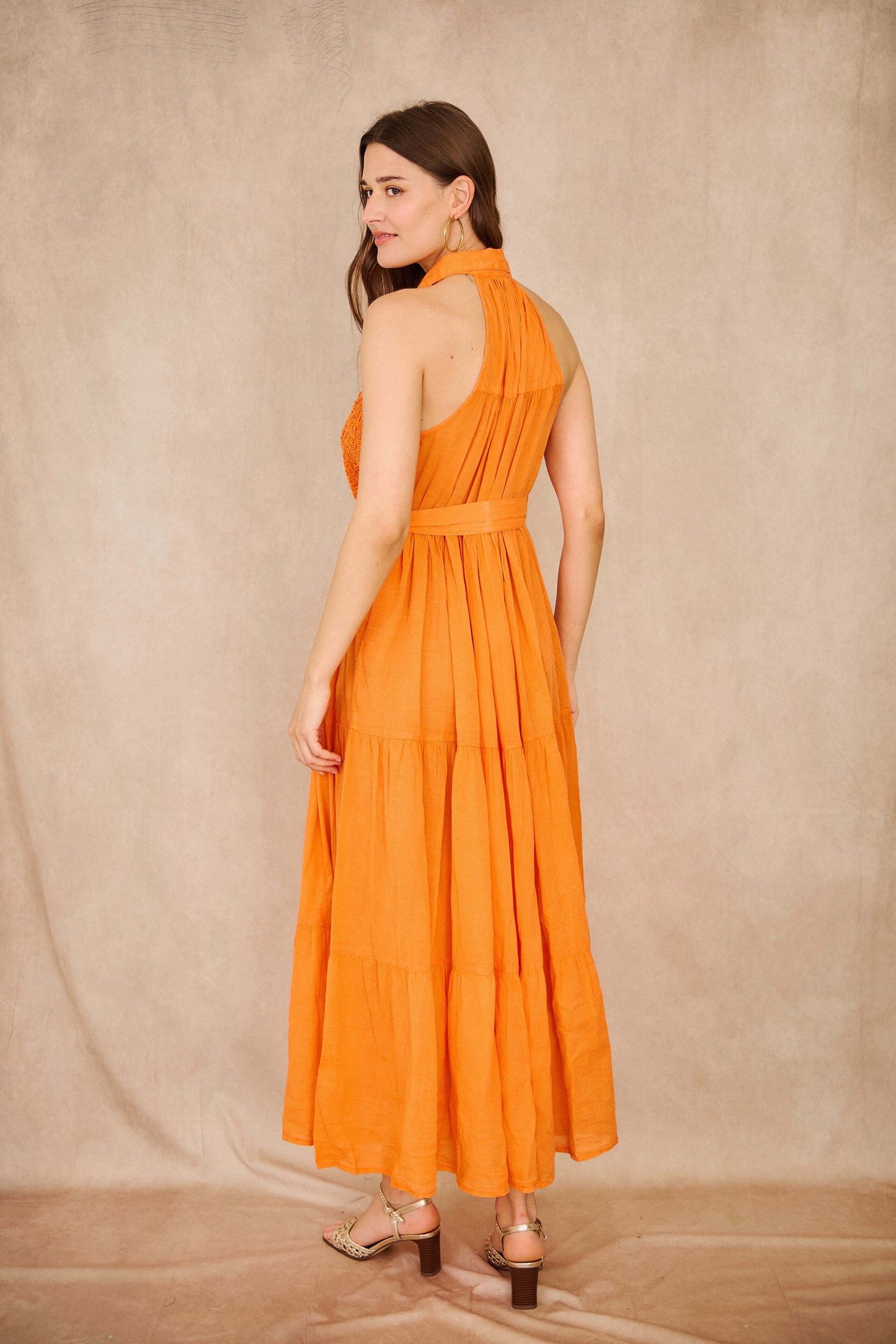 Robe chemise orange taille unique - Coton