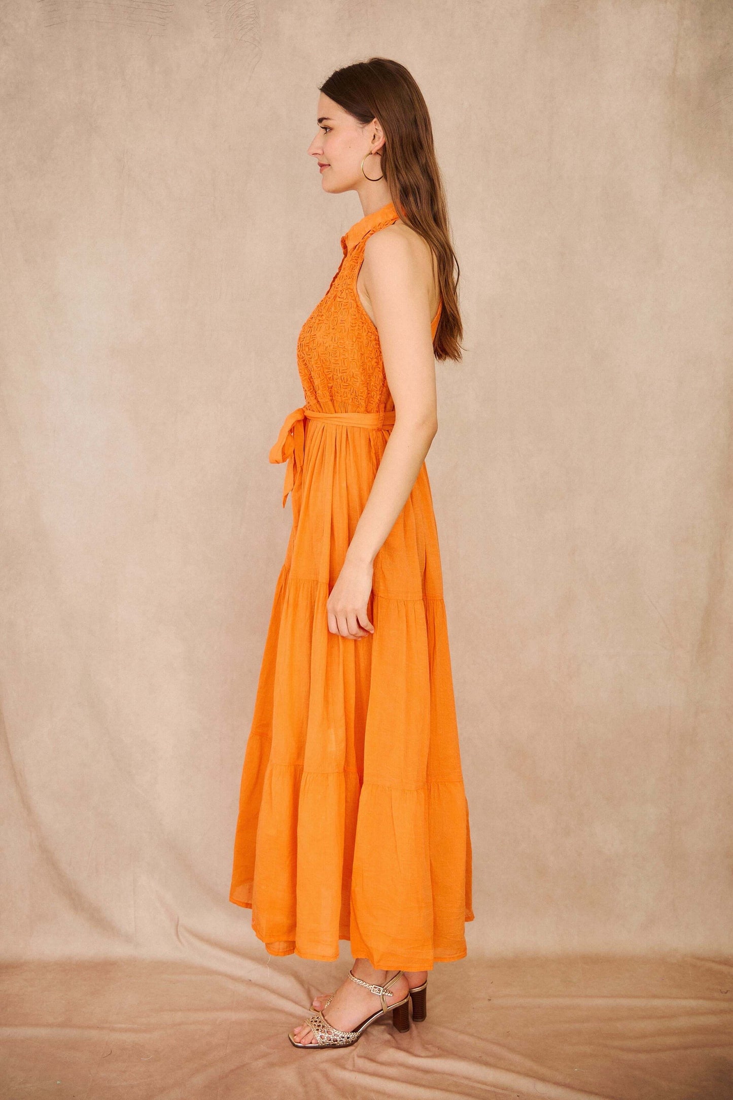 Robe chemise orange taille unique - Coton