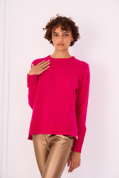 Pull over col rond maille fine Cachemire - Orice