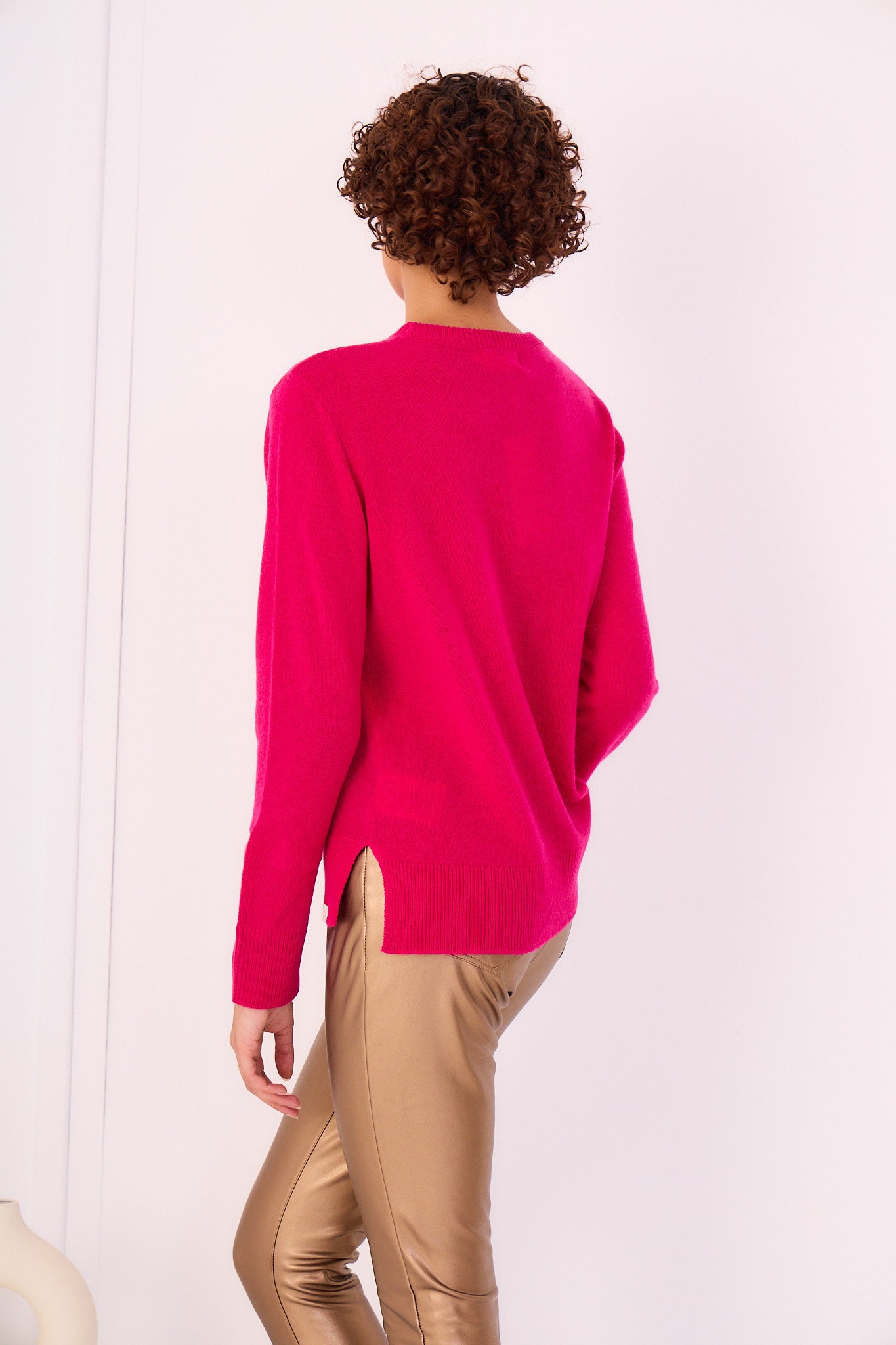 Pull over col rond maille fine Cachemire - Orice