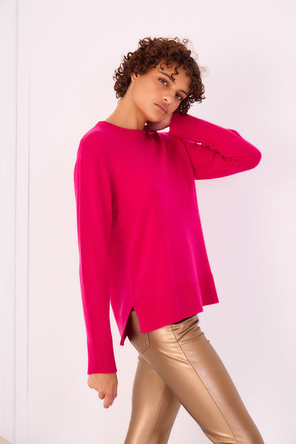 Pull over col rond maille fine Cachemire - Orice