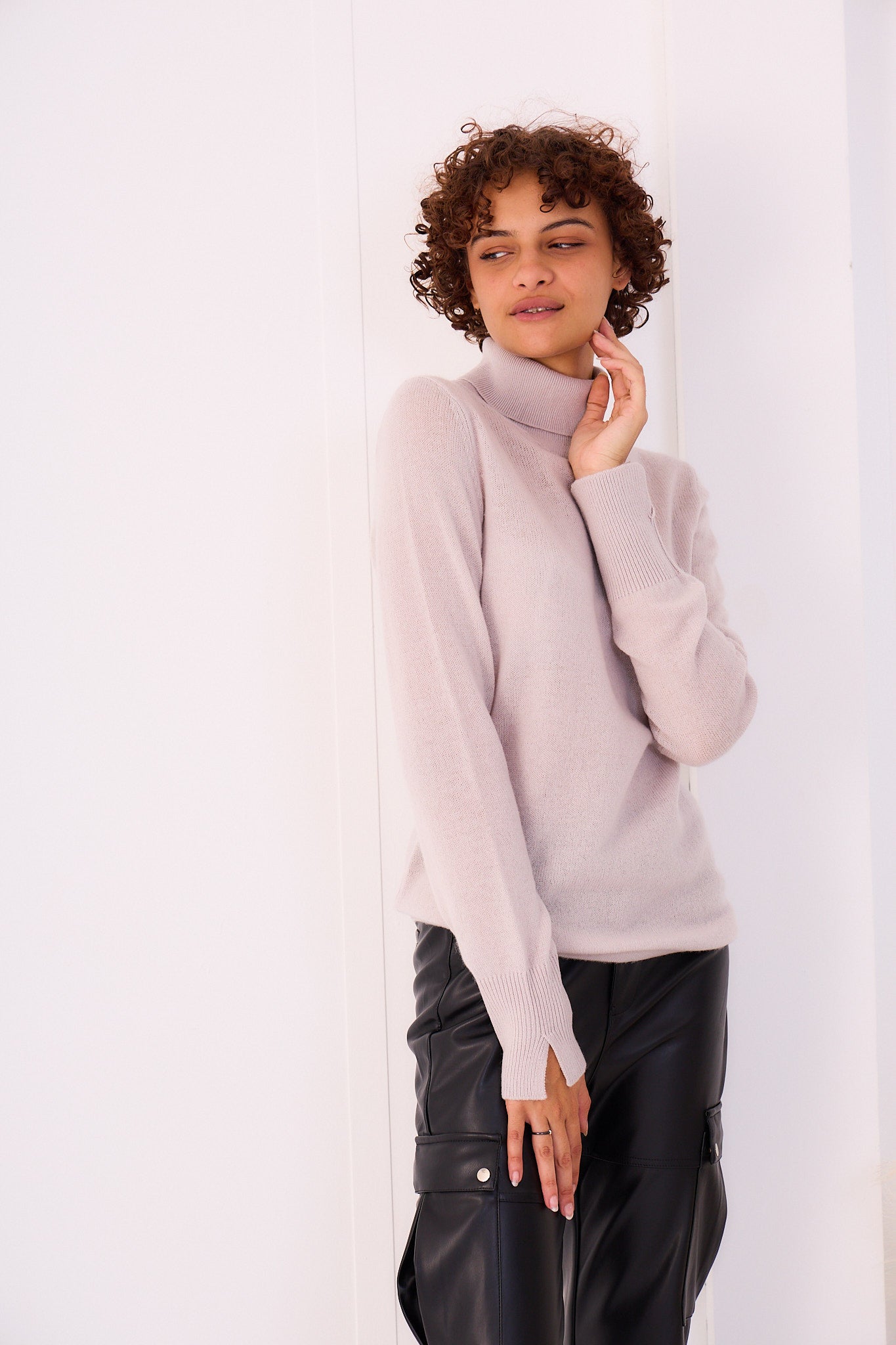 Pull col roulé maille fine en cachemire - Orice