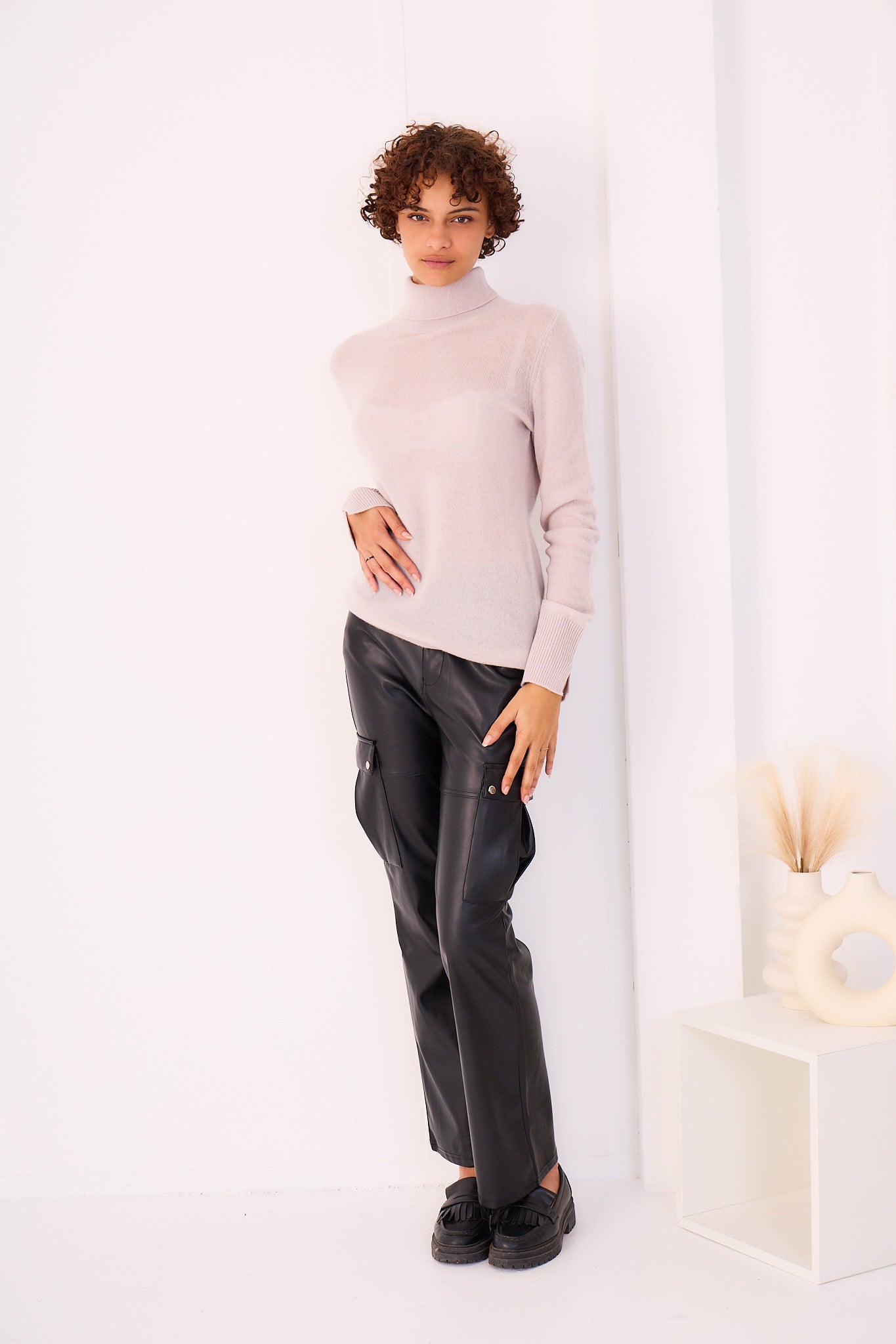 Pull col roulé maille fine en cachemire - Orice